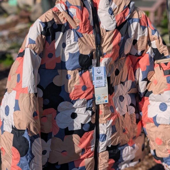 Roxy snowboard jacket XL - flower print pastel colors - Picture 7 of 10